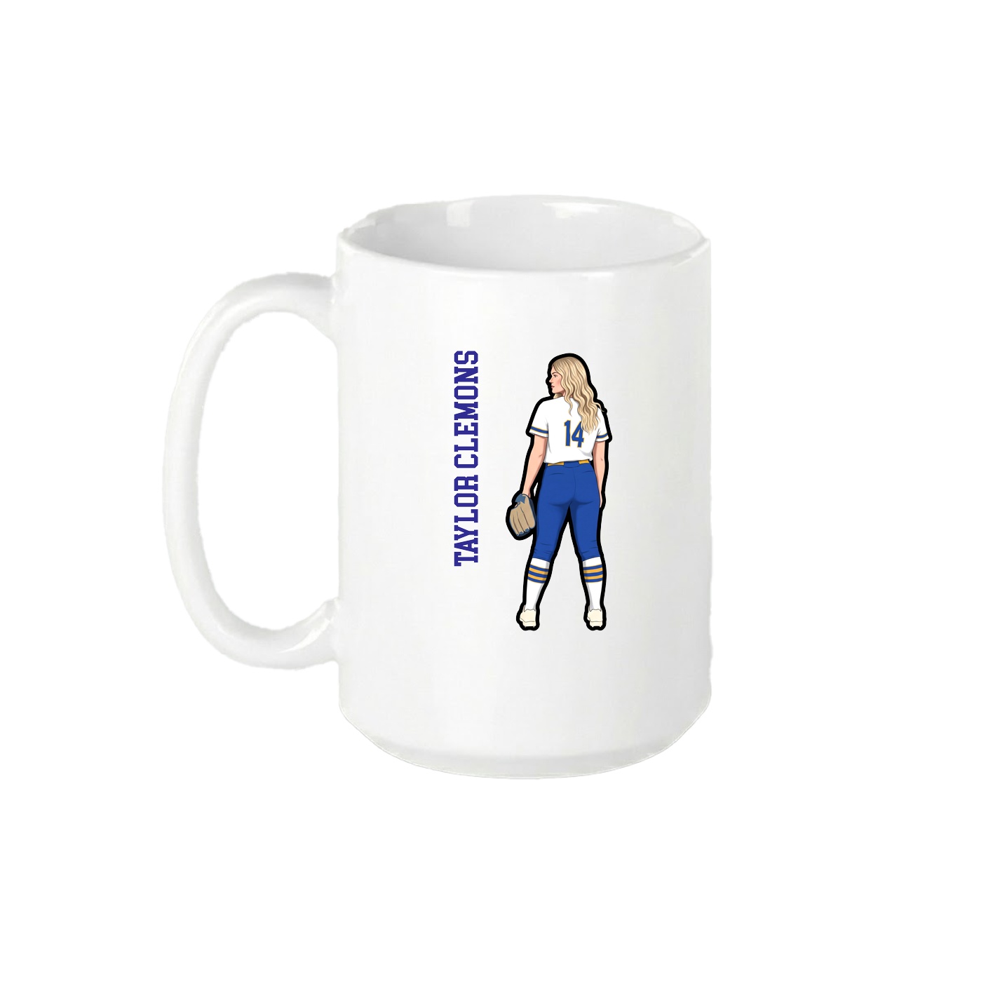 15oz Coffee Mug — Name Vertical in White