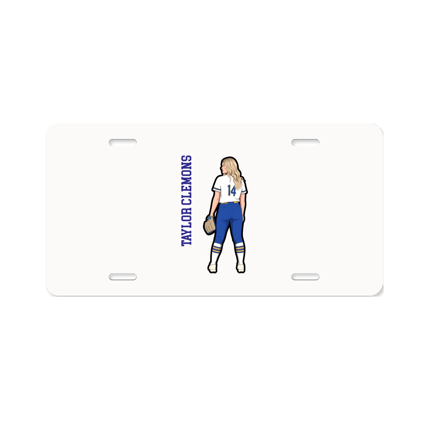 License Plate — Name Vertical in Classic
