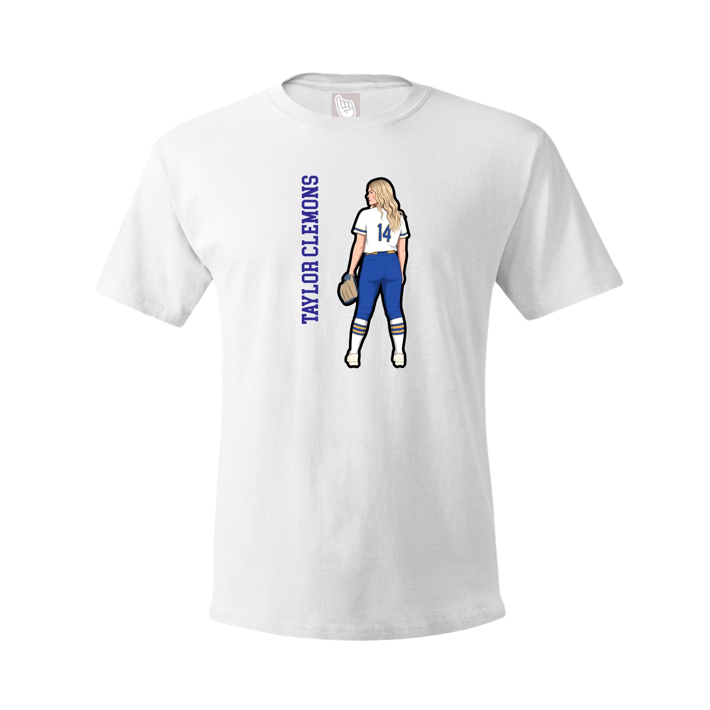 Tee — Name Vertical in White