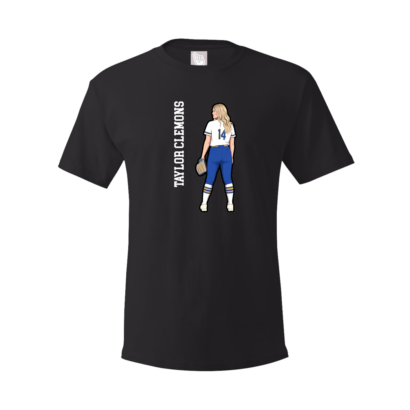 Youth Tee — Name Vertical in Black