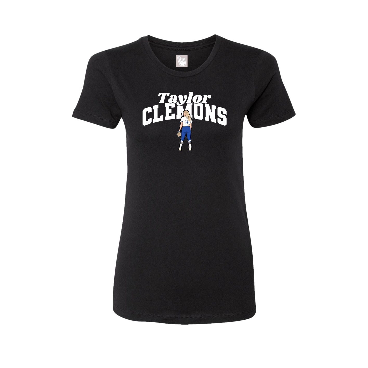 Fitted Women's Tee — Signature Arch in Black