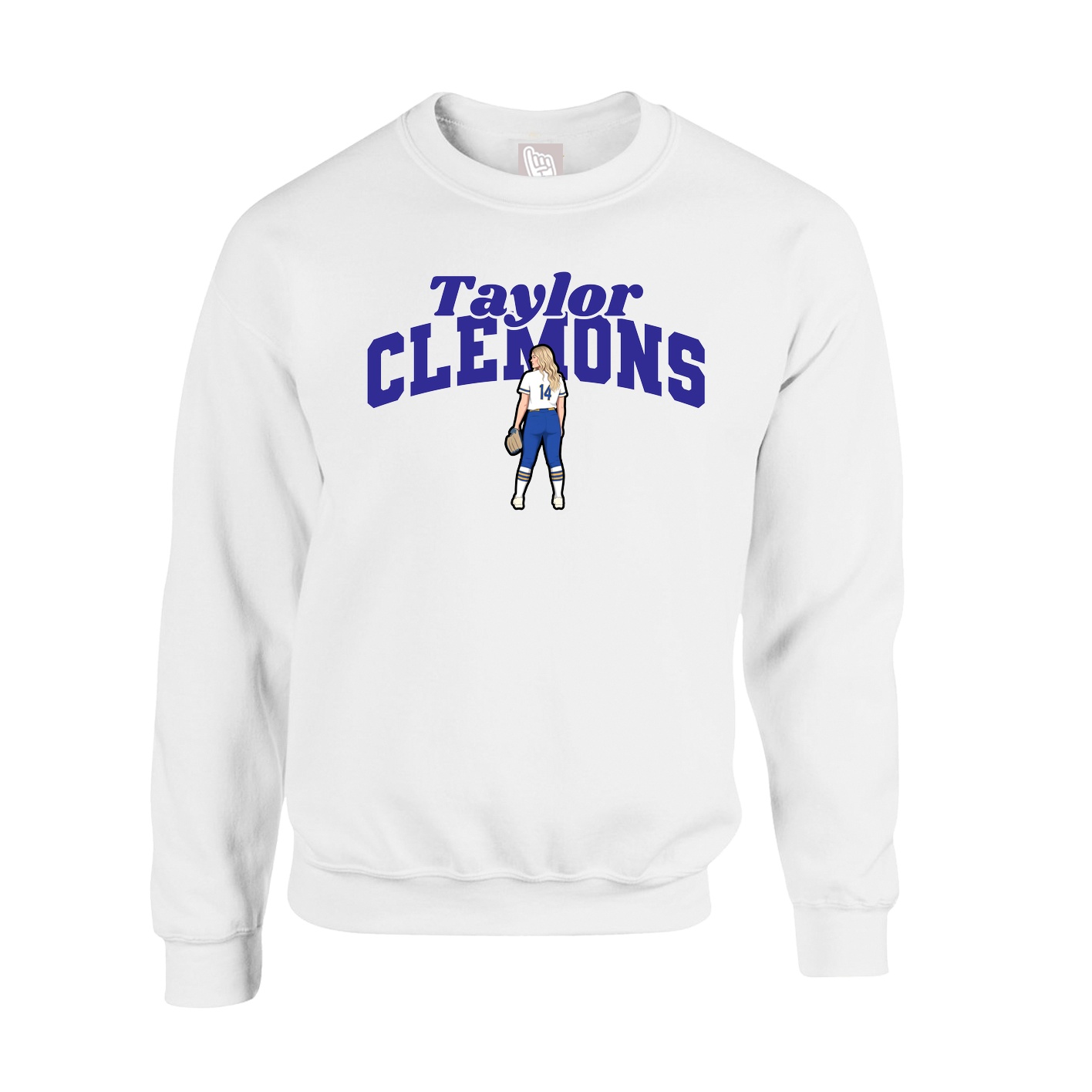 Fleece Crew — Signature Arch in White