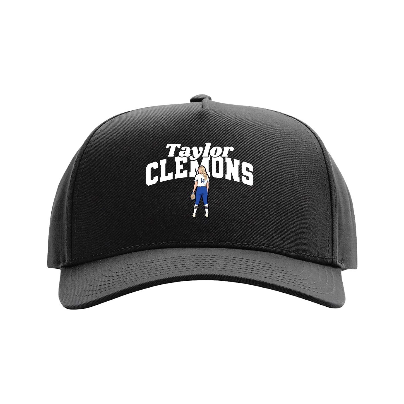Full Fabric Five-Panel Champ Cap — Signature Arch in Black