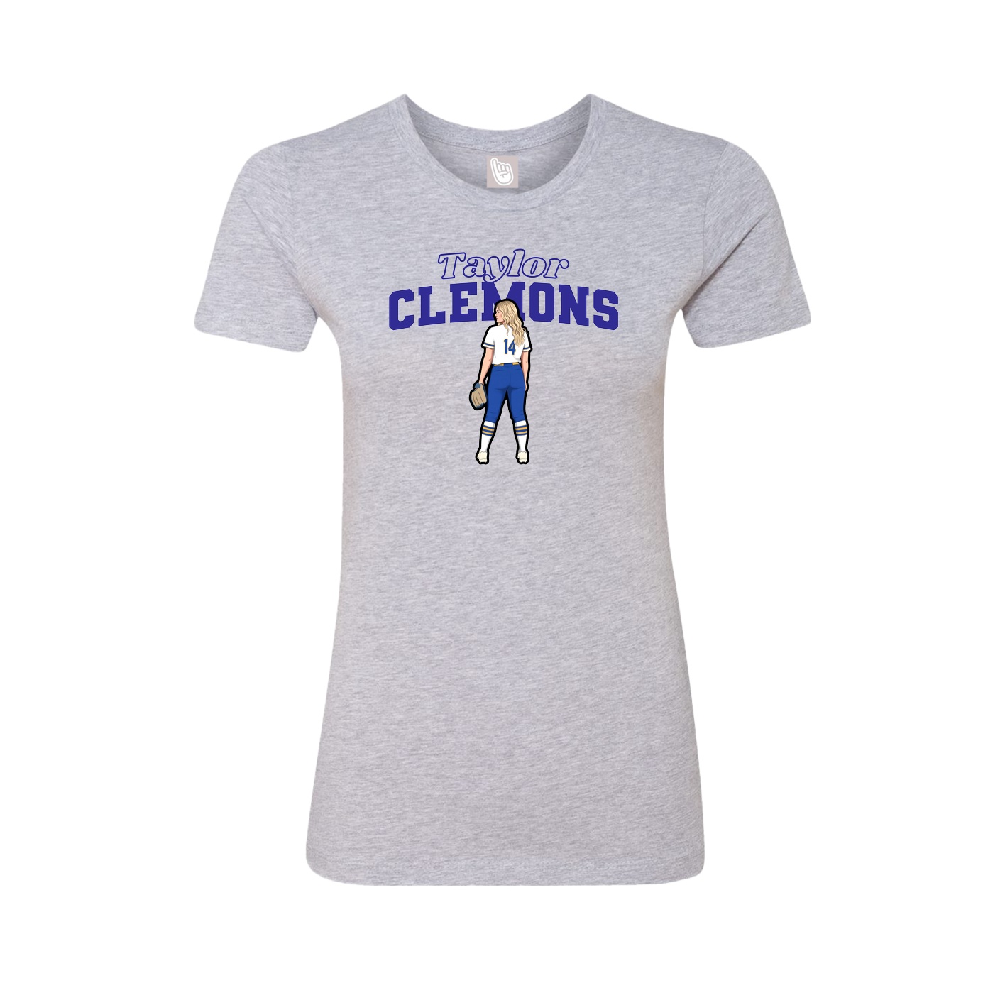Fitted Women's Tee — Name Arch in Grey