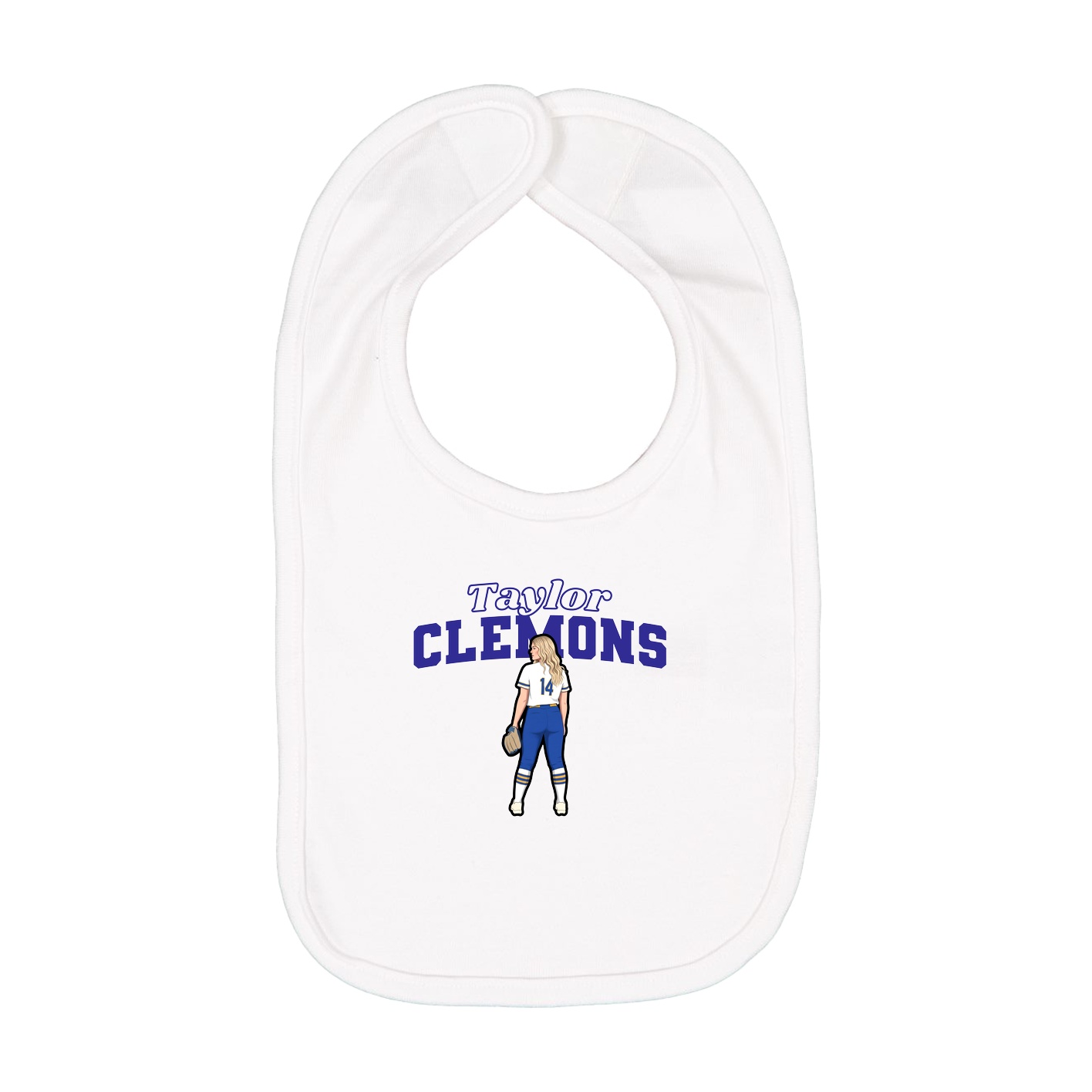 Infant Bib — Name Arch in White