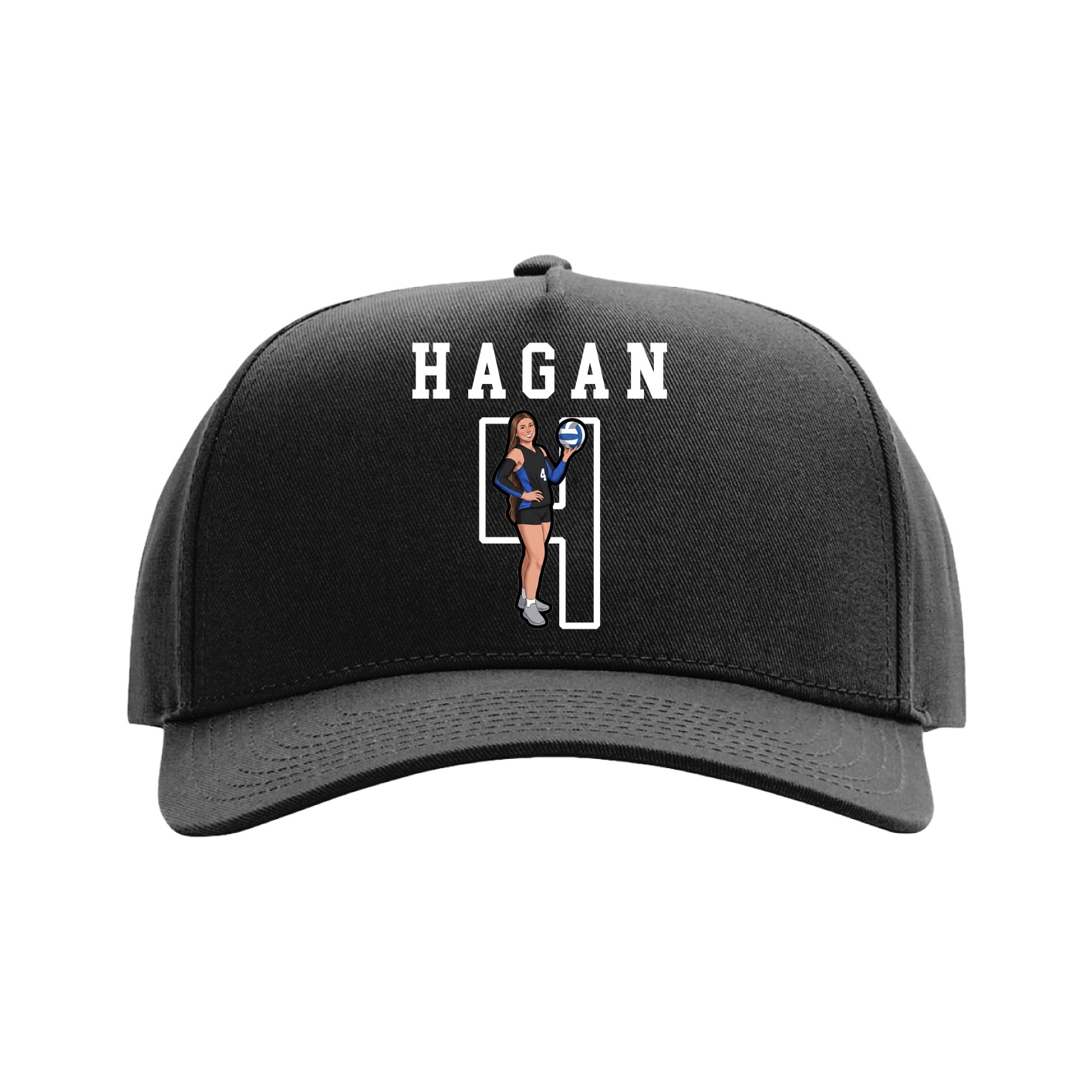 Full Fabric Five-Panel Champ Cap — Shirsey in Black