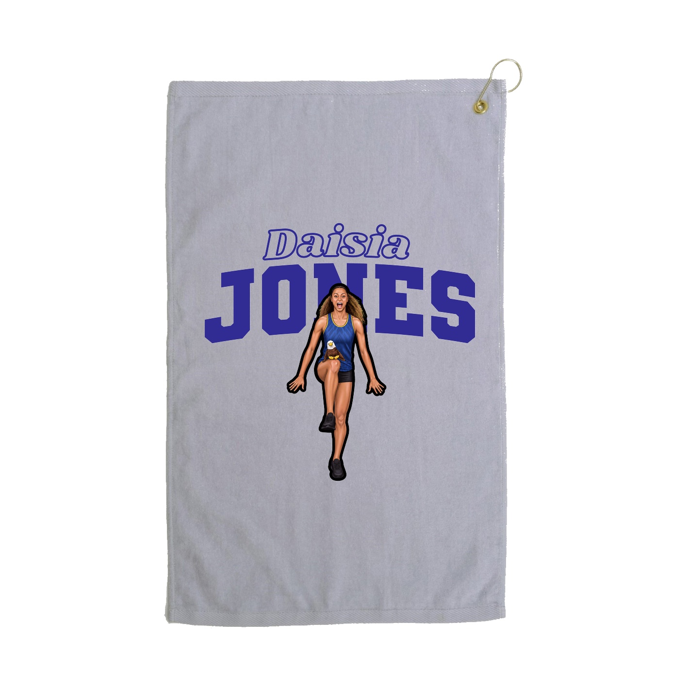 Golf Towel — Name Arch in Grey