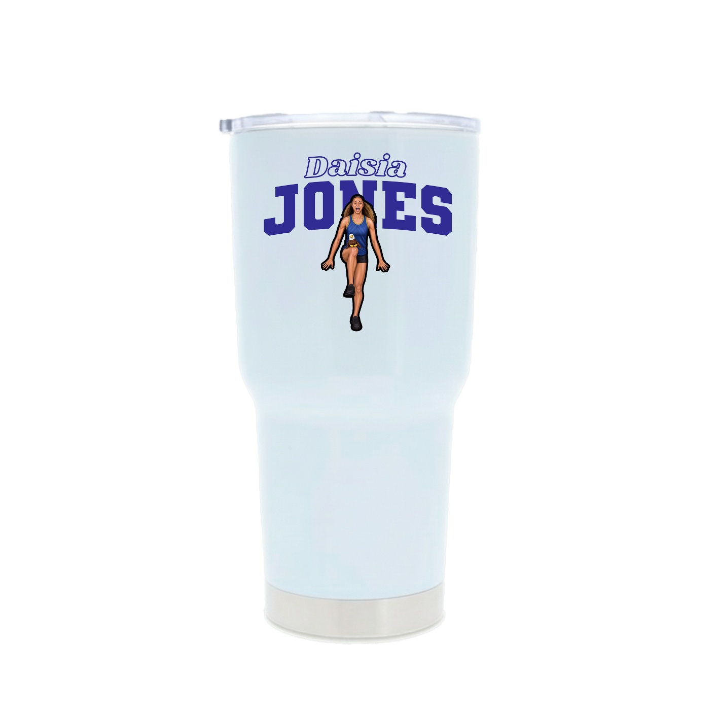 30oz Stainless Steel Tumbler — Name Arch in White