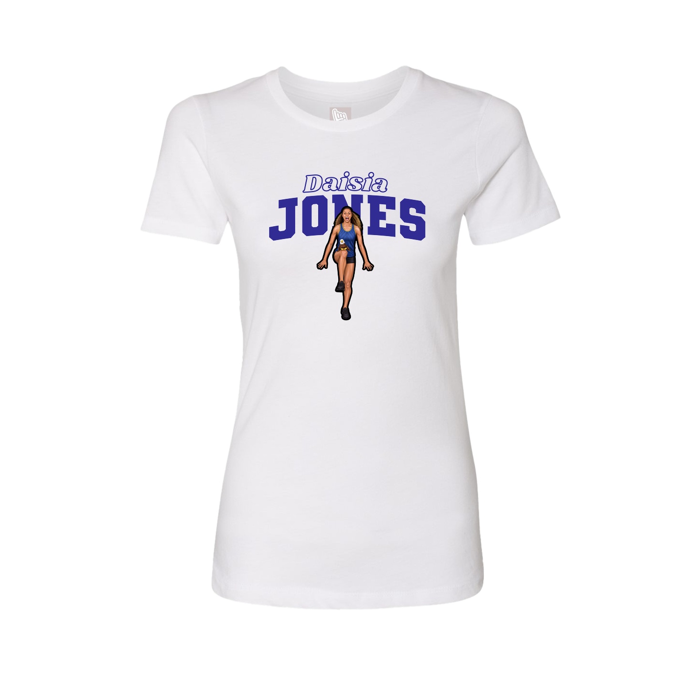 Fitted Women's Tee — Name Arch in White