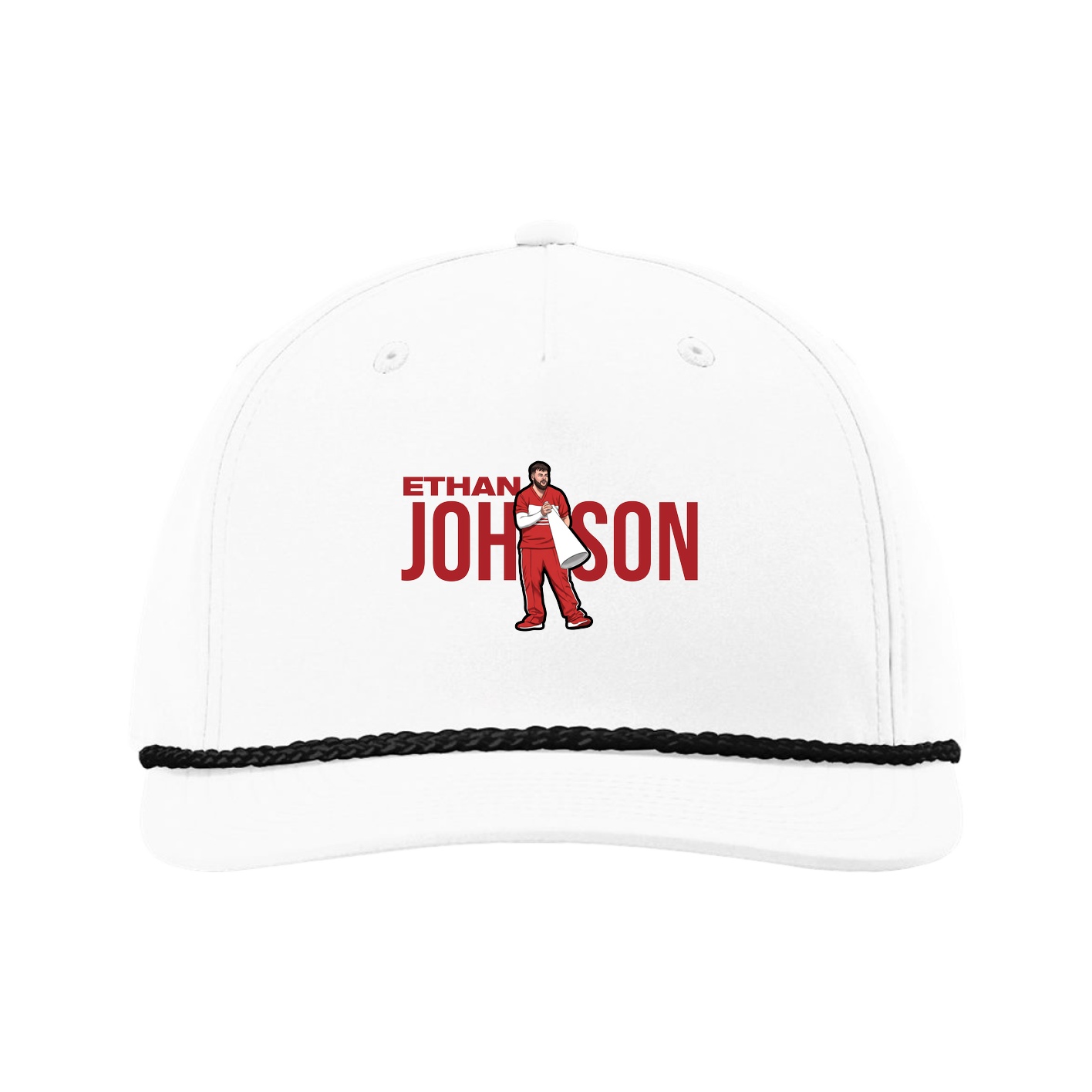 Five-Panel Classic Rope Cap — Player Name in White