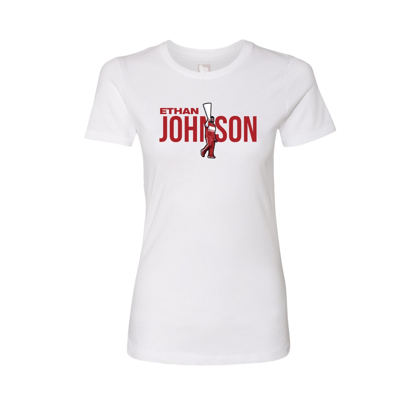 Fitted Women's Tee — Player Name in White