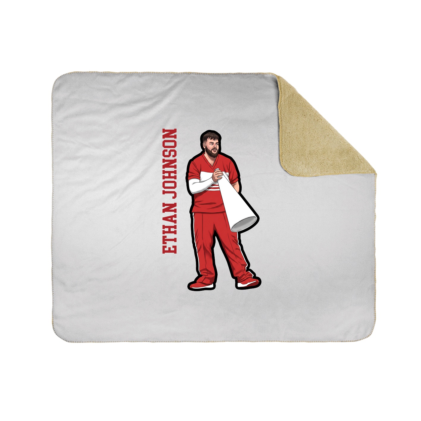 Throw Blanket — Name Vertical in White