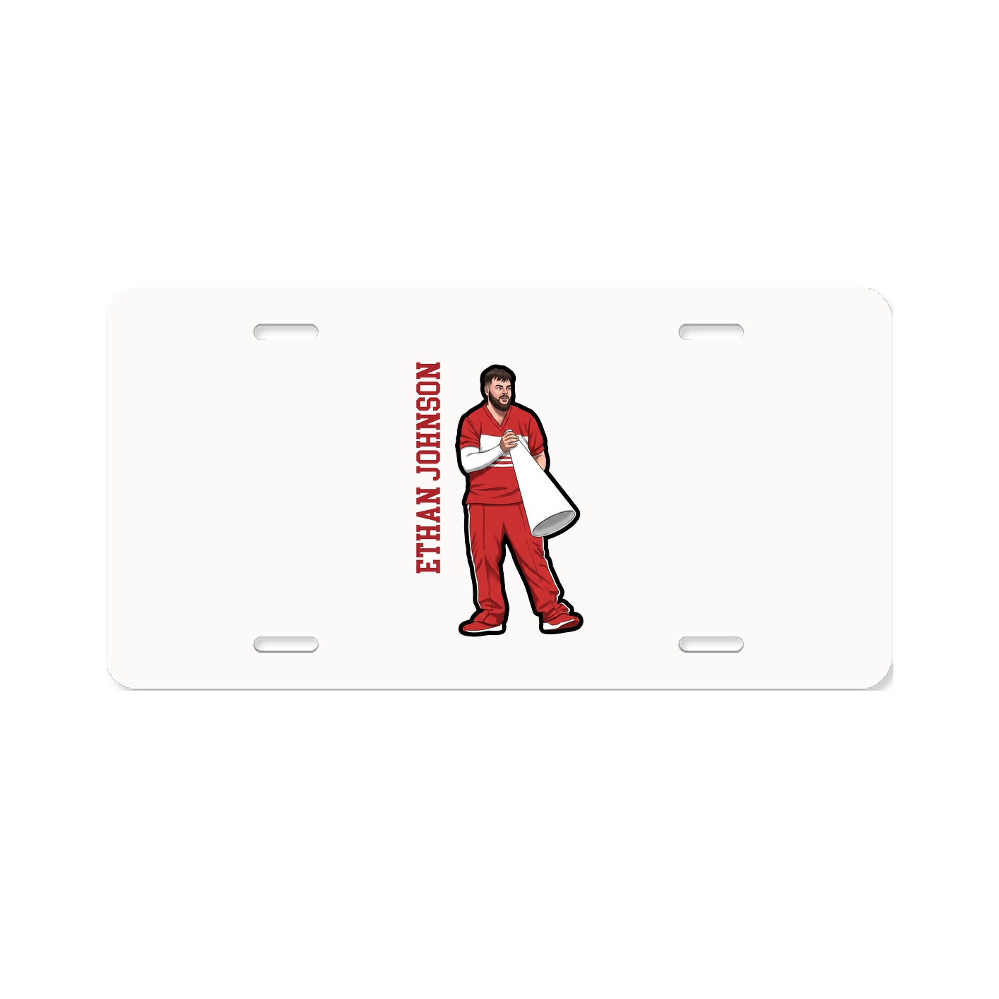 License Plate — Name Vertical in Classic