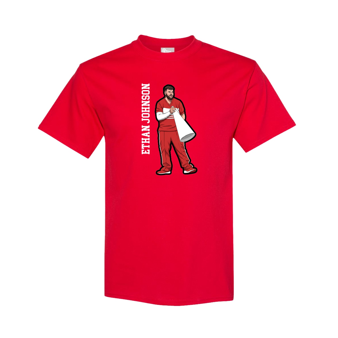 Youth Tee — Name Vertical in Red