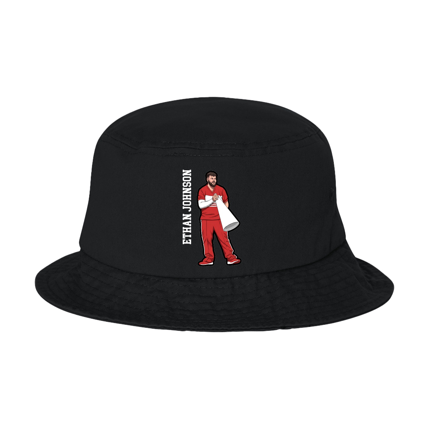 Bucket Cap — Name Vertical in Black