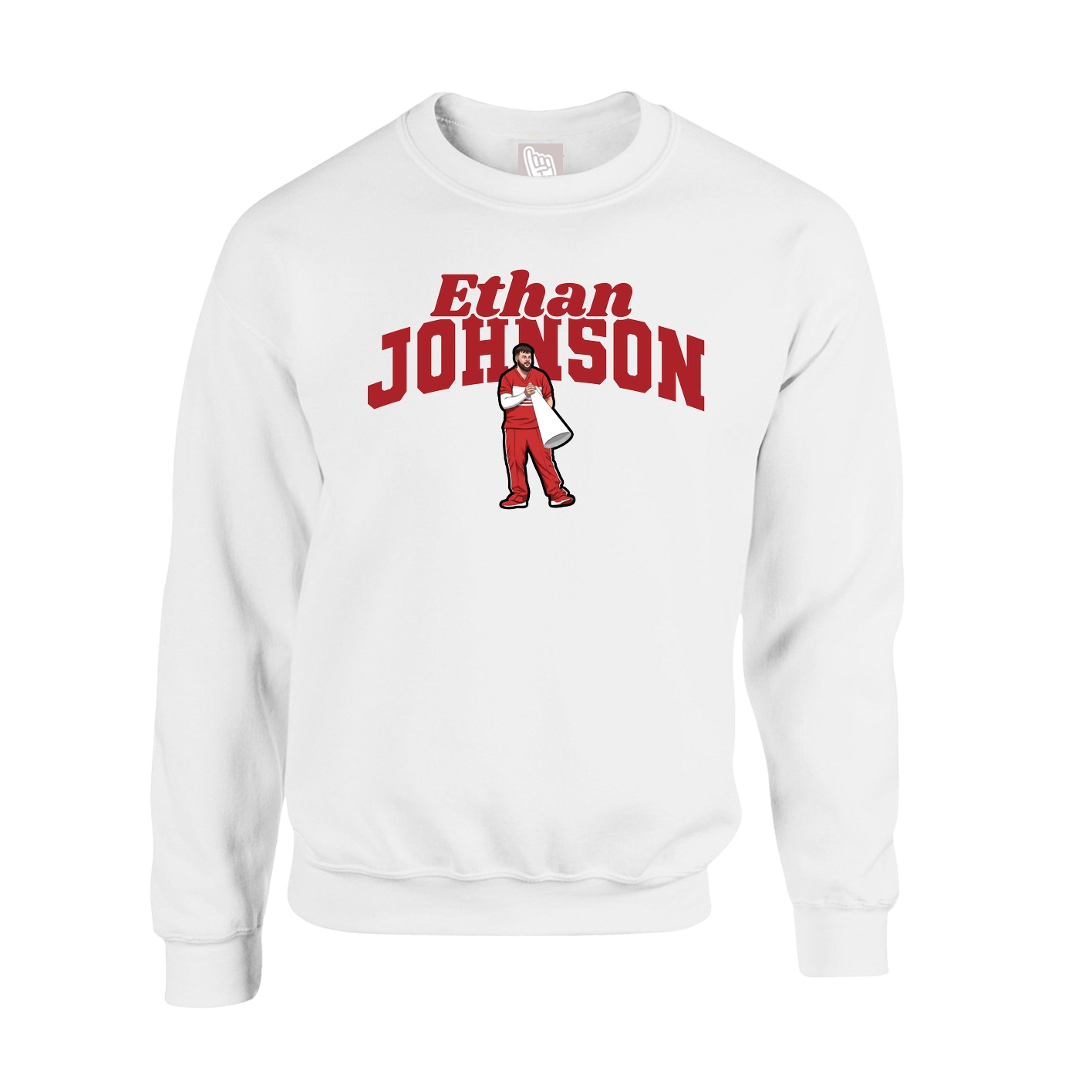 Fleece Crew — Signature Arch in White