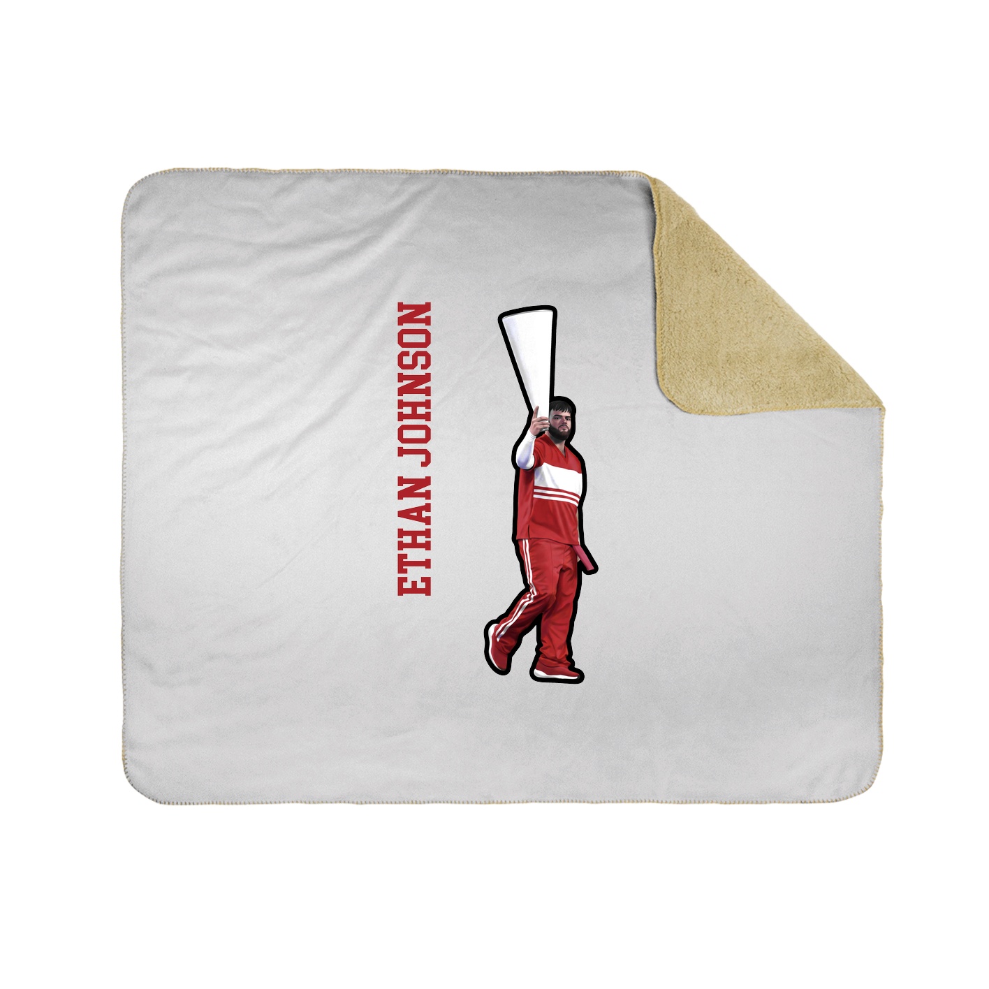 Throw Blanket — Name Vertical in White