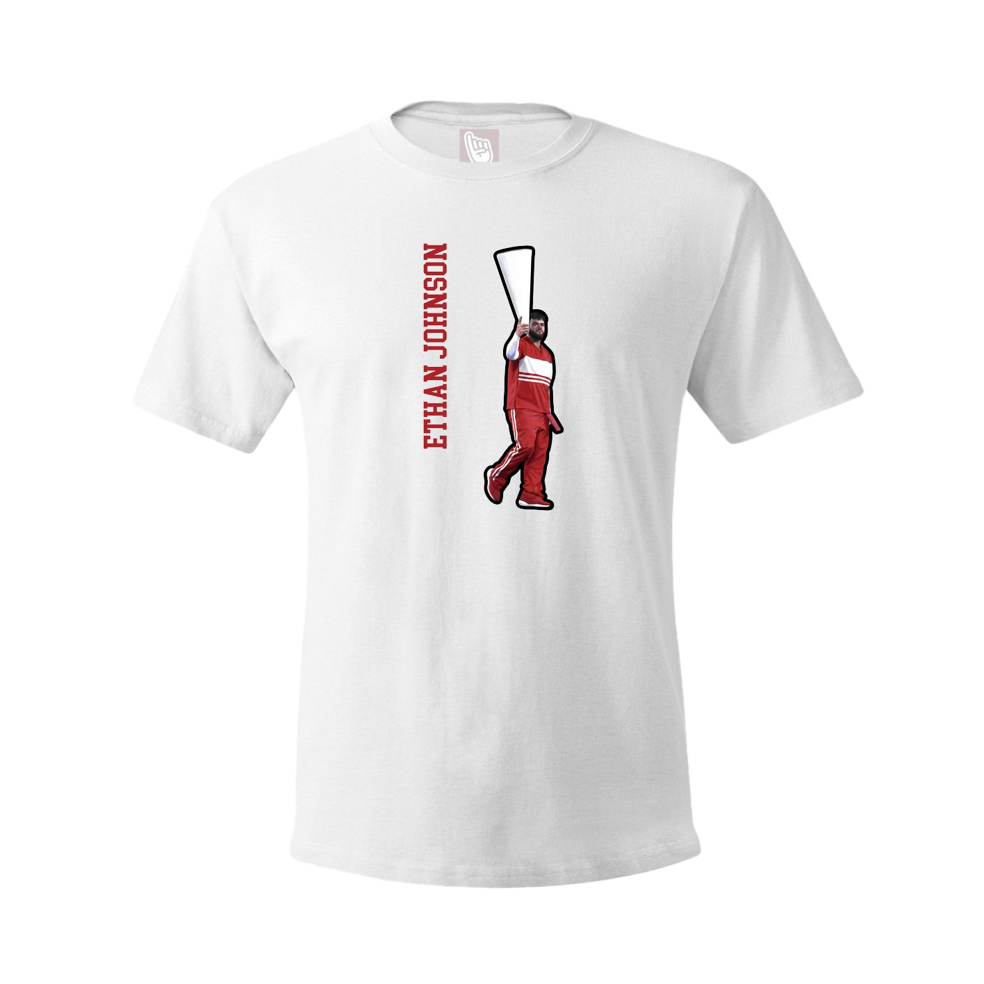 Tee — Name Vertical in White