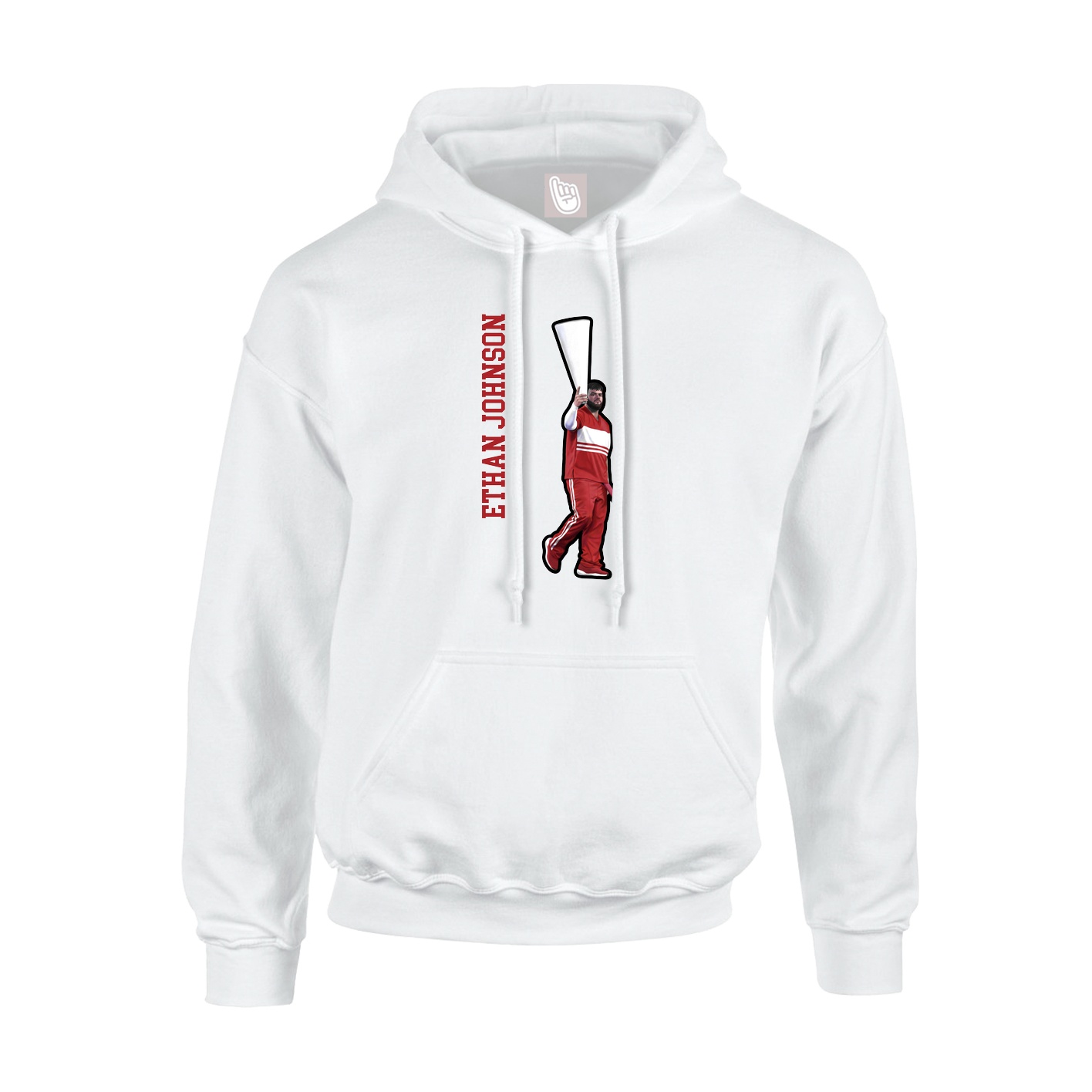 Hoodie — Name Vertical in White