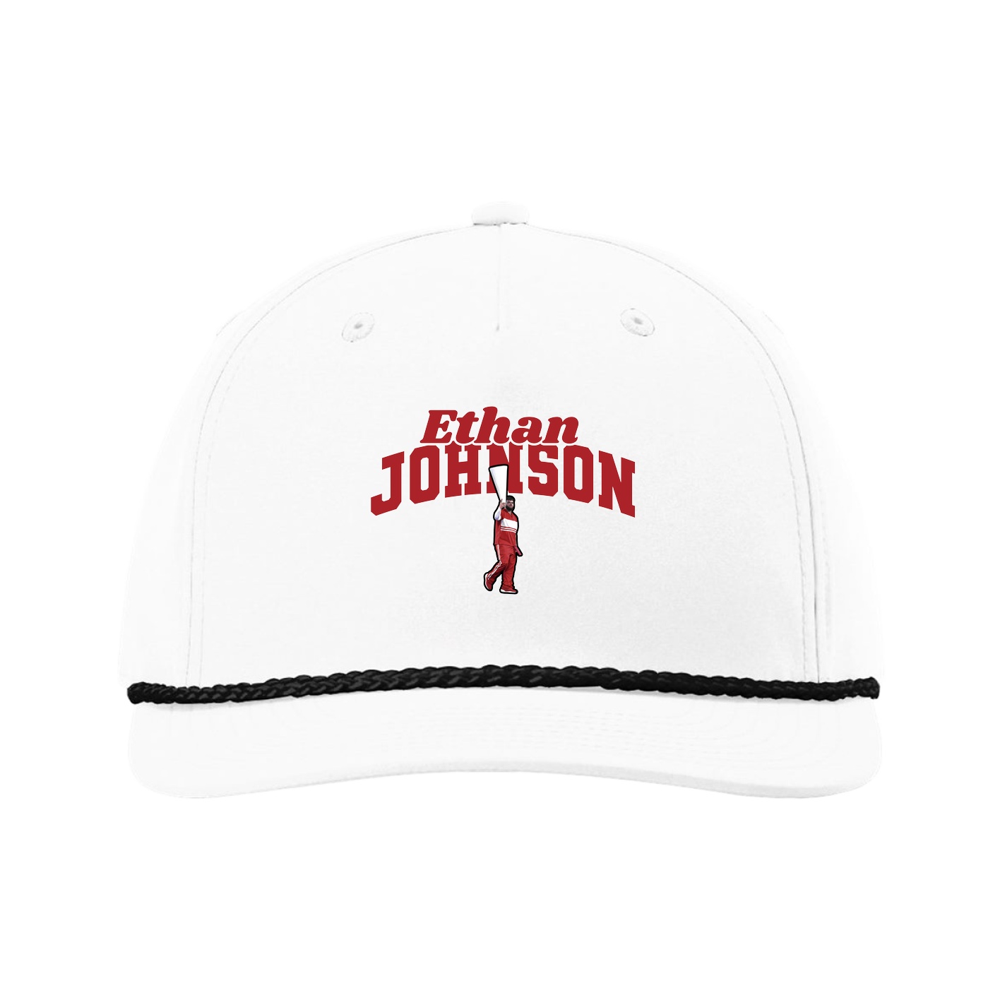 Five-Panel Classic Rope Cap — Signature Arch in White