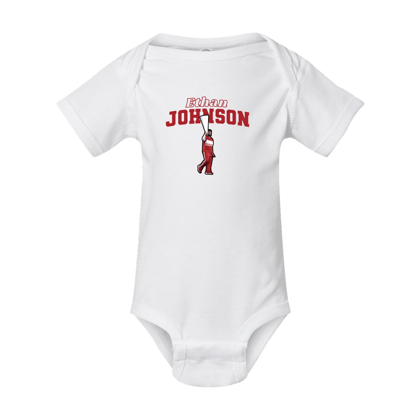 Baby Onesie — Name Arch in White