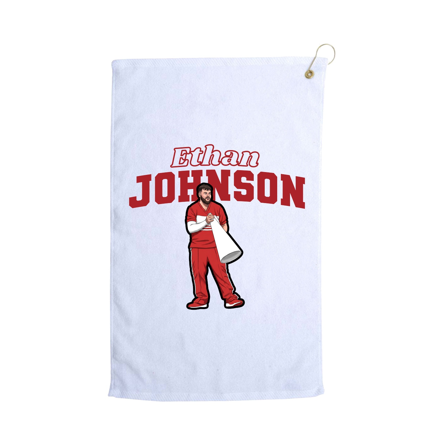 Golf Towel — Name Arch in White