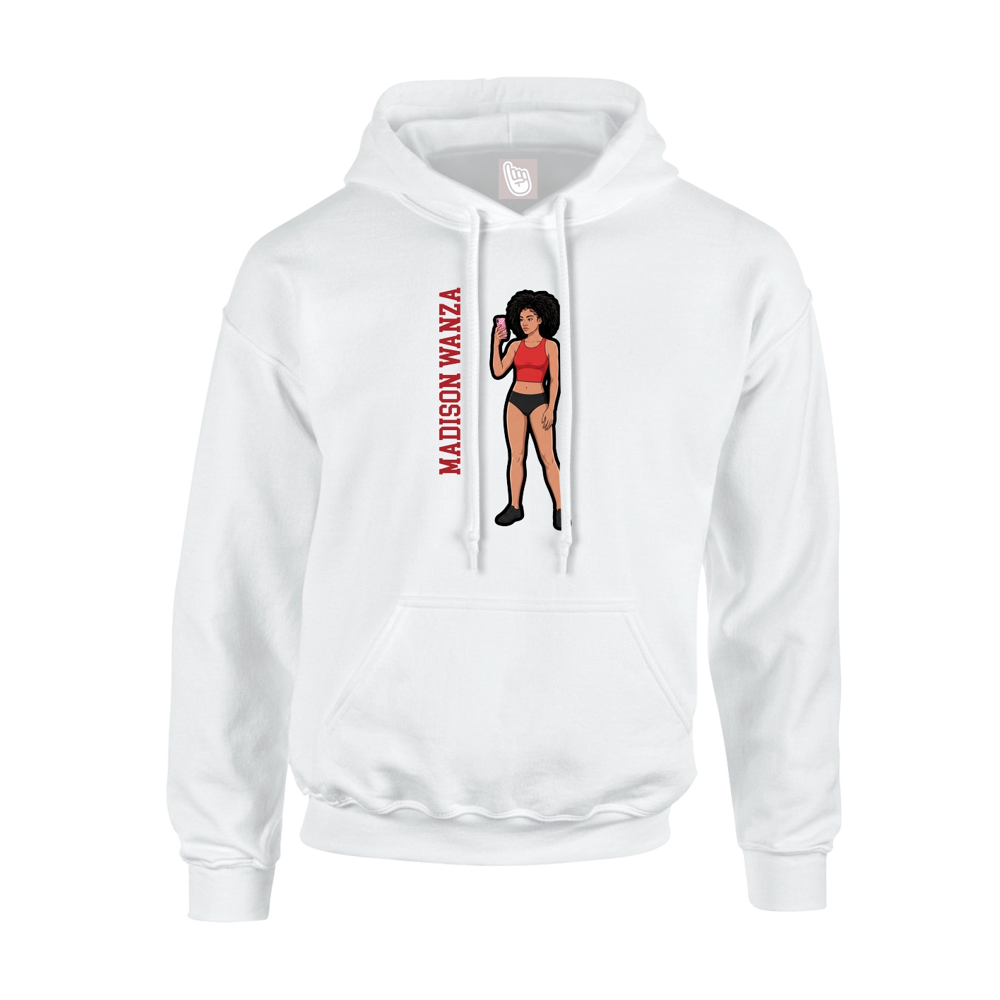 Hoodie — Name Vertical in White