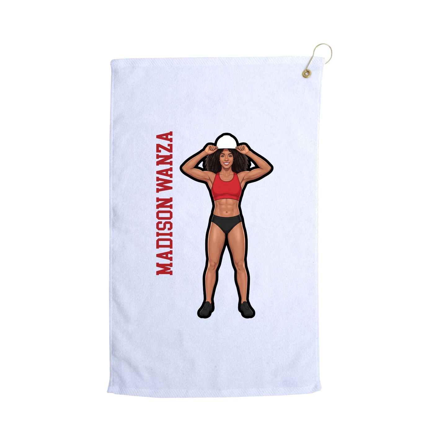 Golf Towel — Name Vertical in White