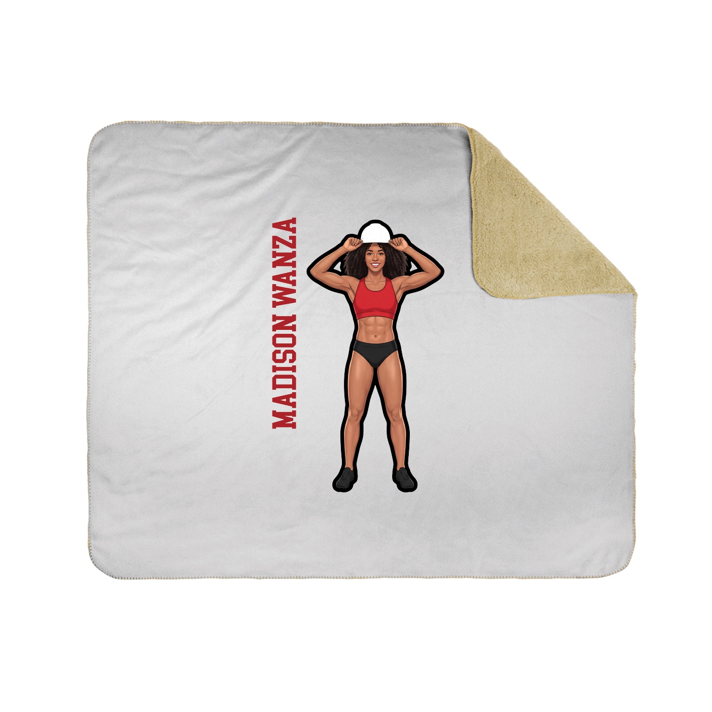 Throw Blanket — Name Vertical in White