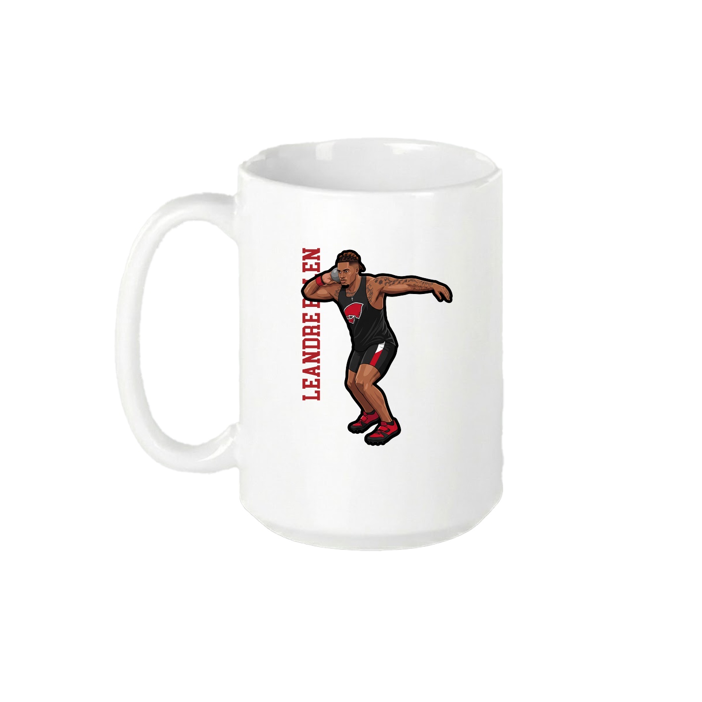 15oz Coffee Mug — Name Vertical in White