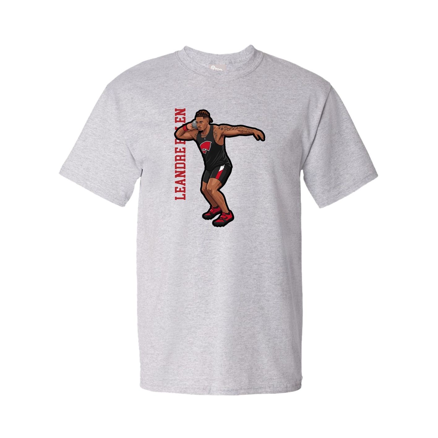 Youth Tee — Name Vertical in Grey
