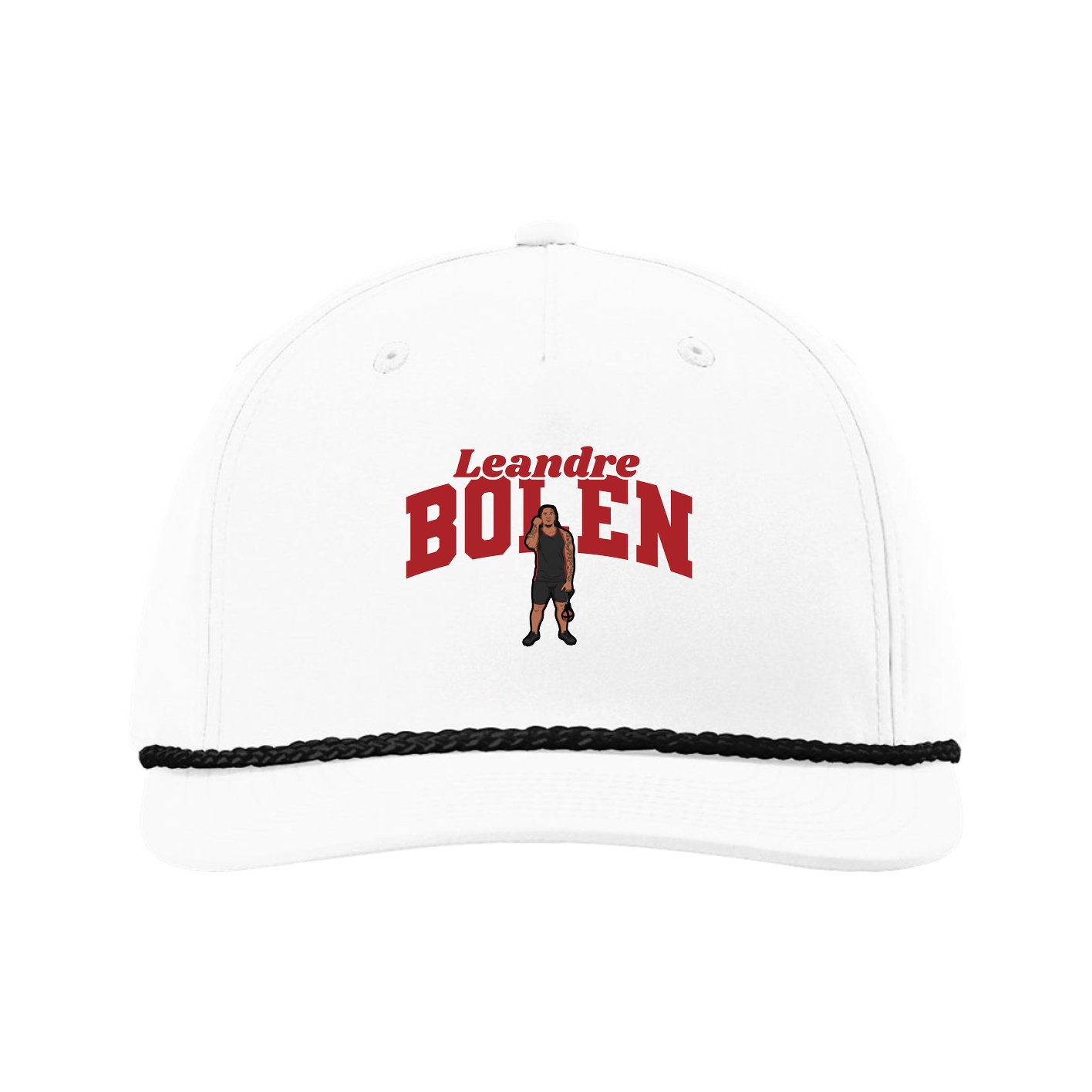 Five-Panel Classic Rope Cap — Signature Arch in White