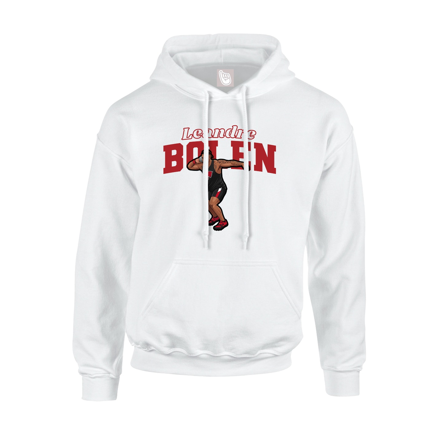 Youth Hoodie — Name Arch in White