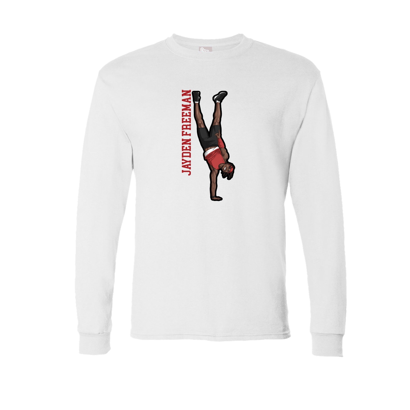Long Sleeve Tee — Name Vertical in White