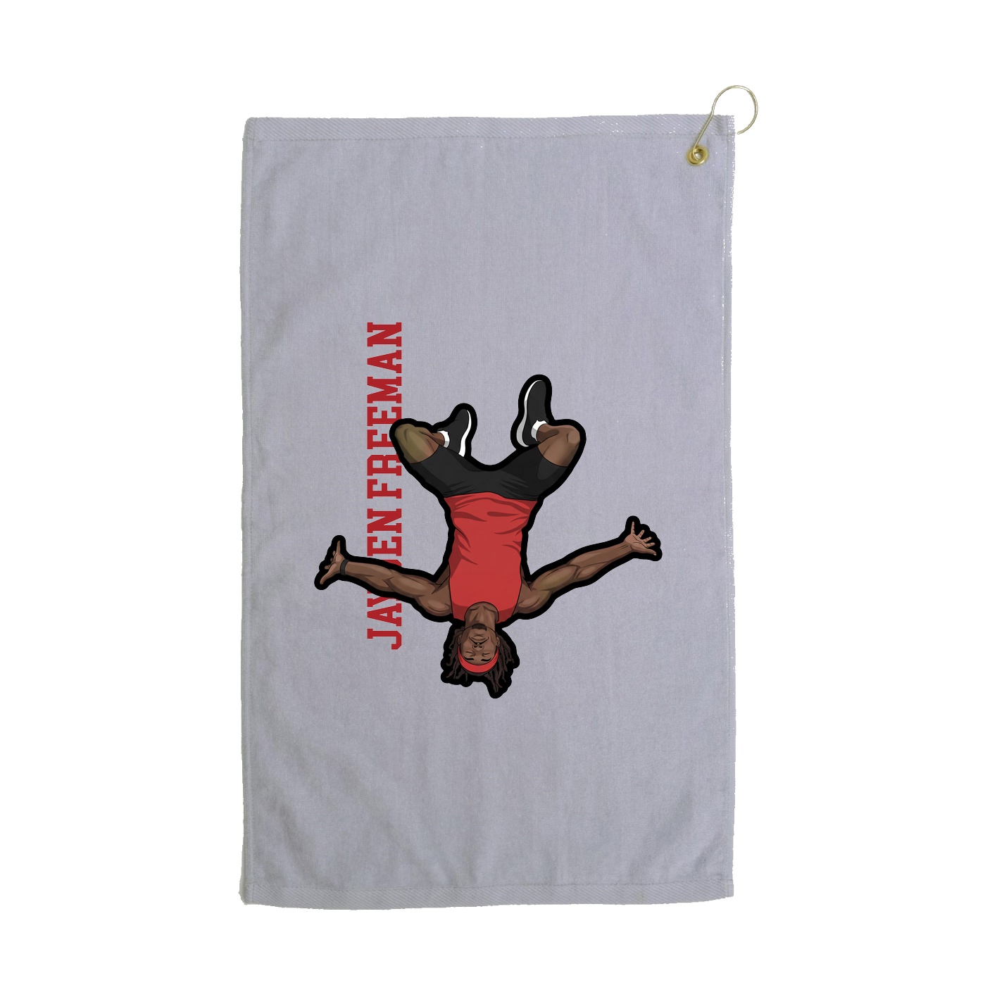 Golf Towel — Name Vertical in Grey