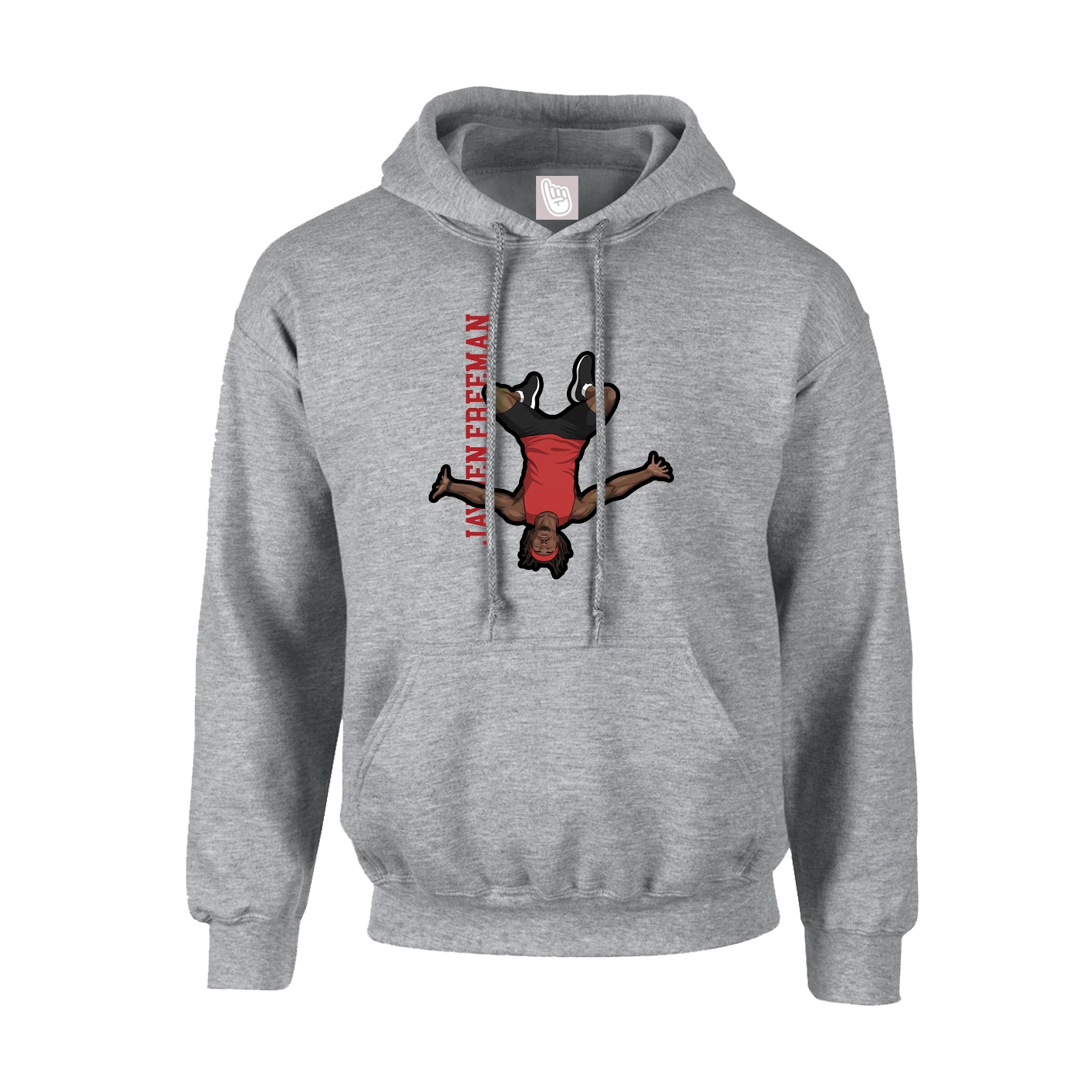 Hoodie — Name Vertical in Grey