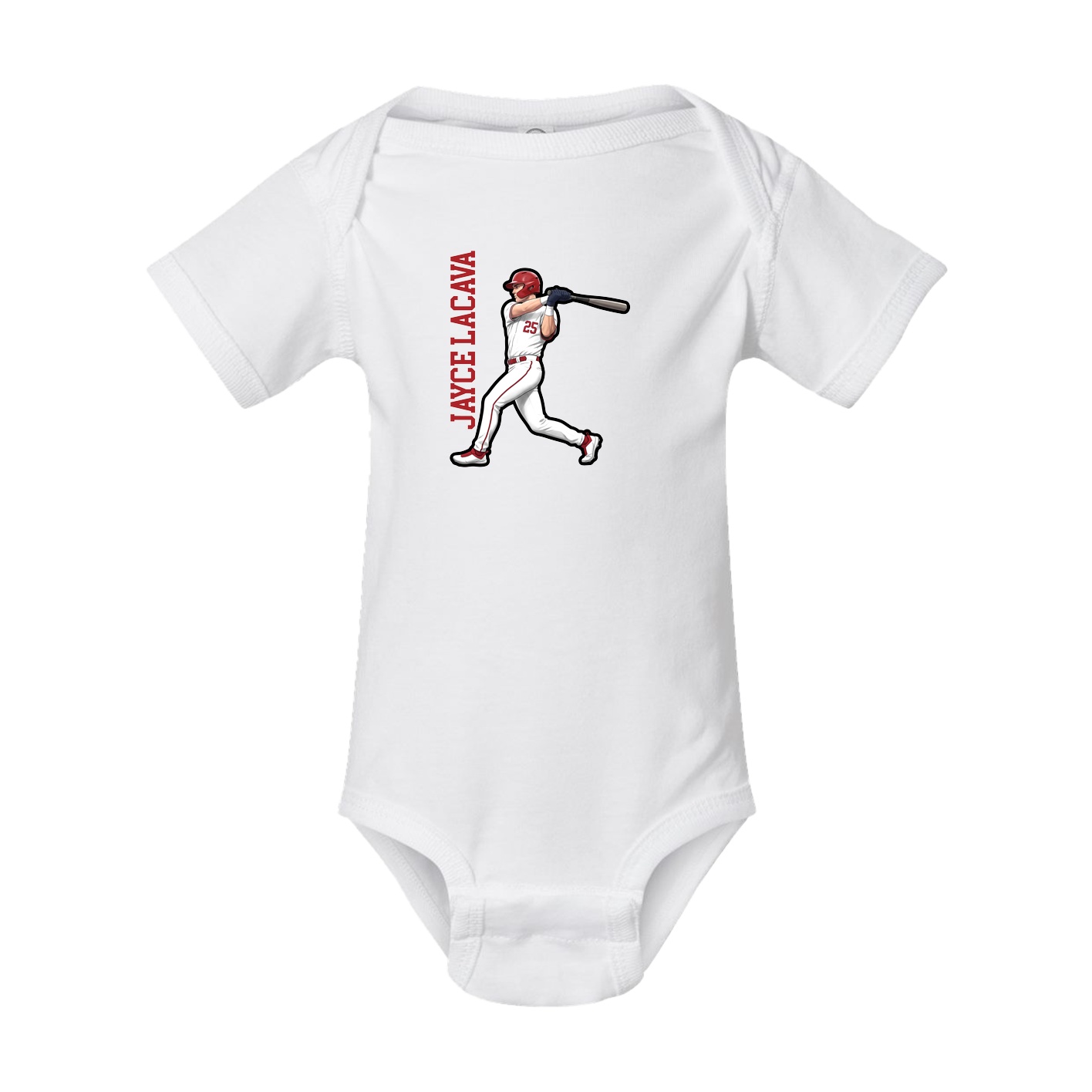 Baby Onesie — Name Vertical in White