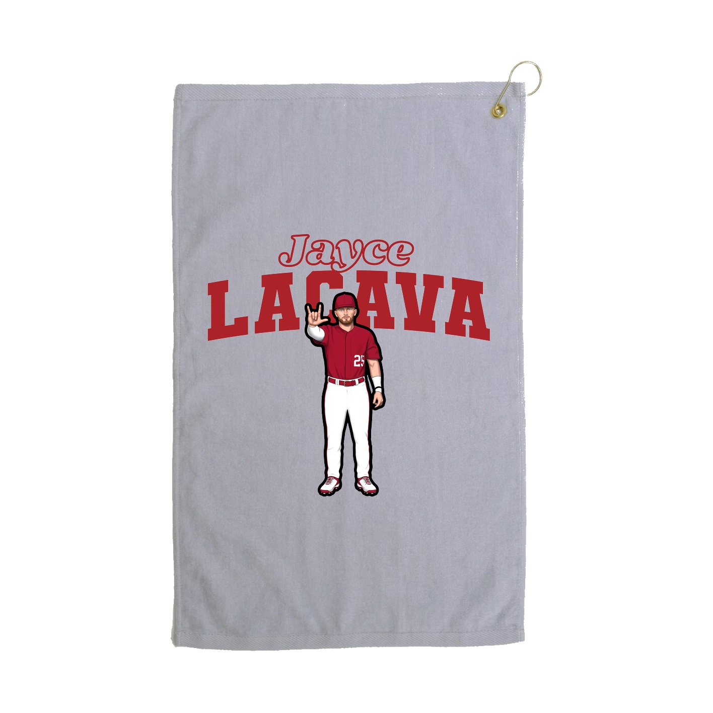 Golf Towel — Name Arch in Grey