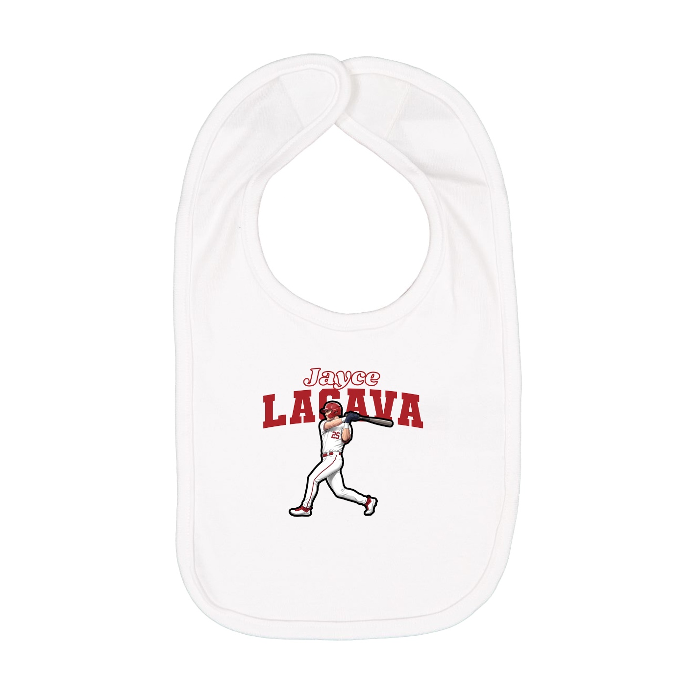 Infant Bib — Name Arch in White
