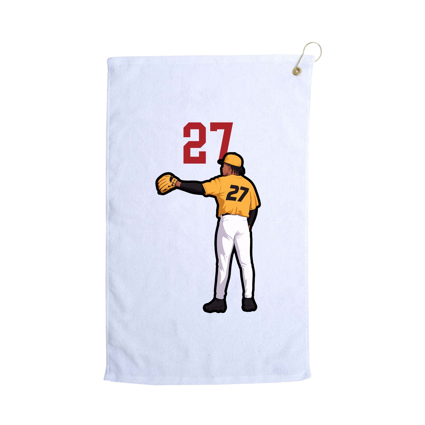 Golf Towel — Number Top in White