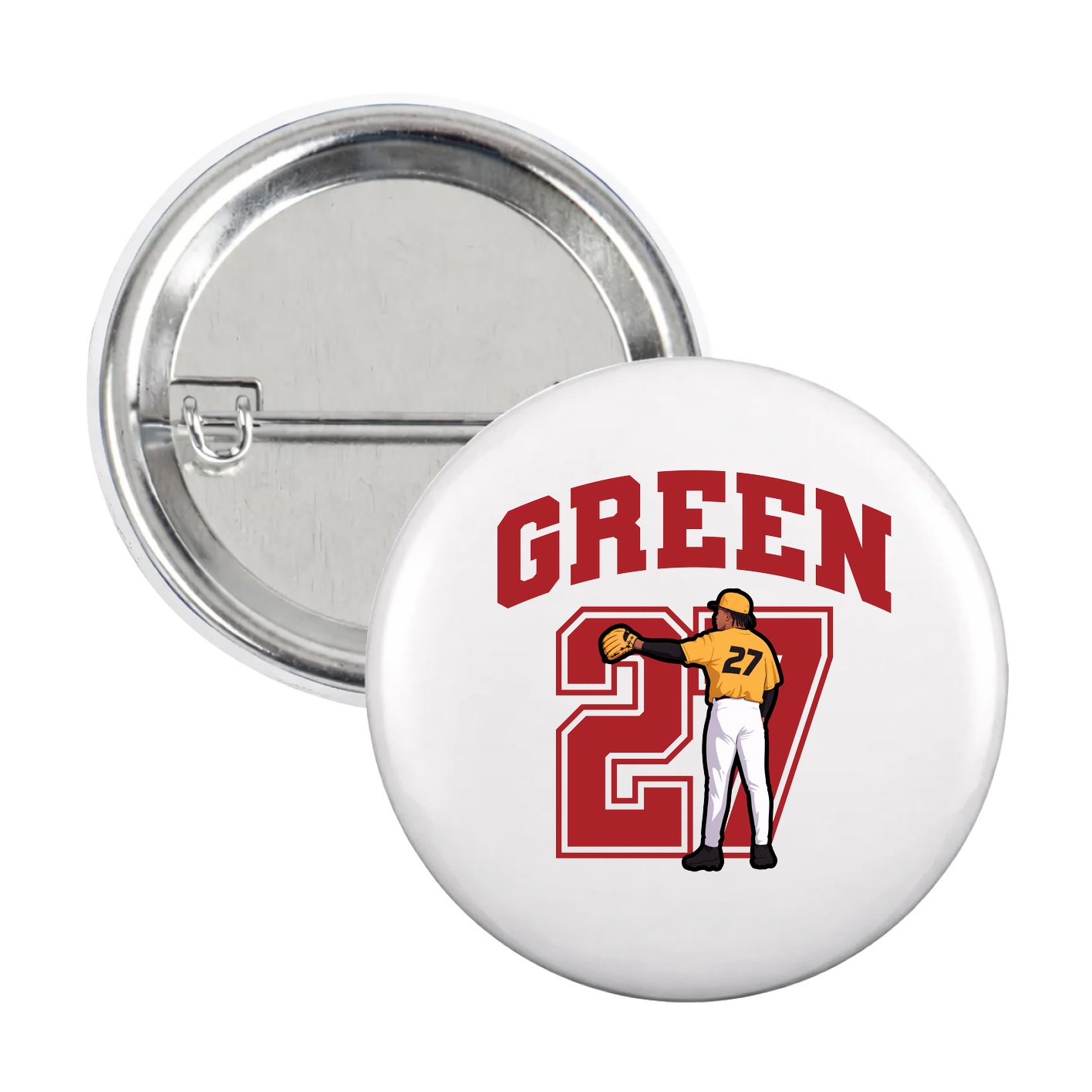 Game Day Button — Number in White