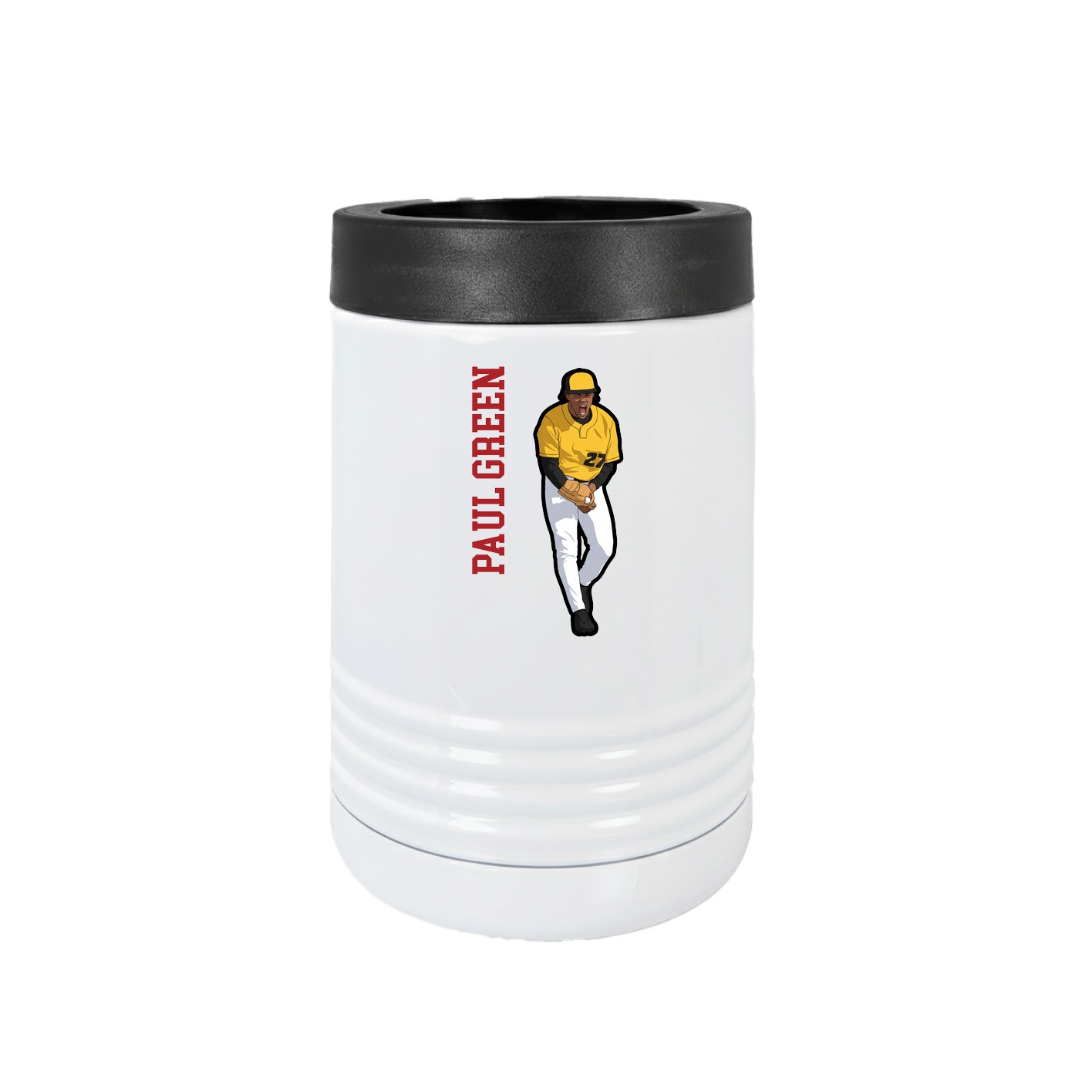 Beverage Holder — Name Vertical in White