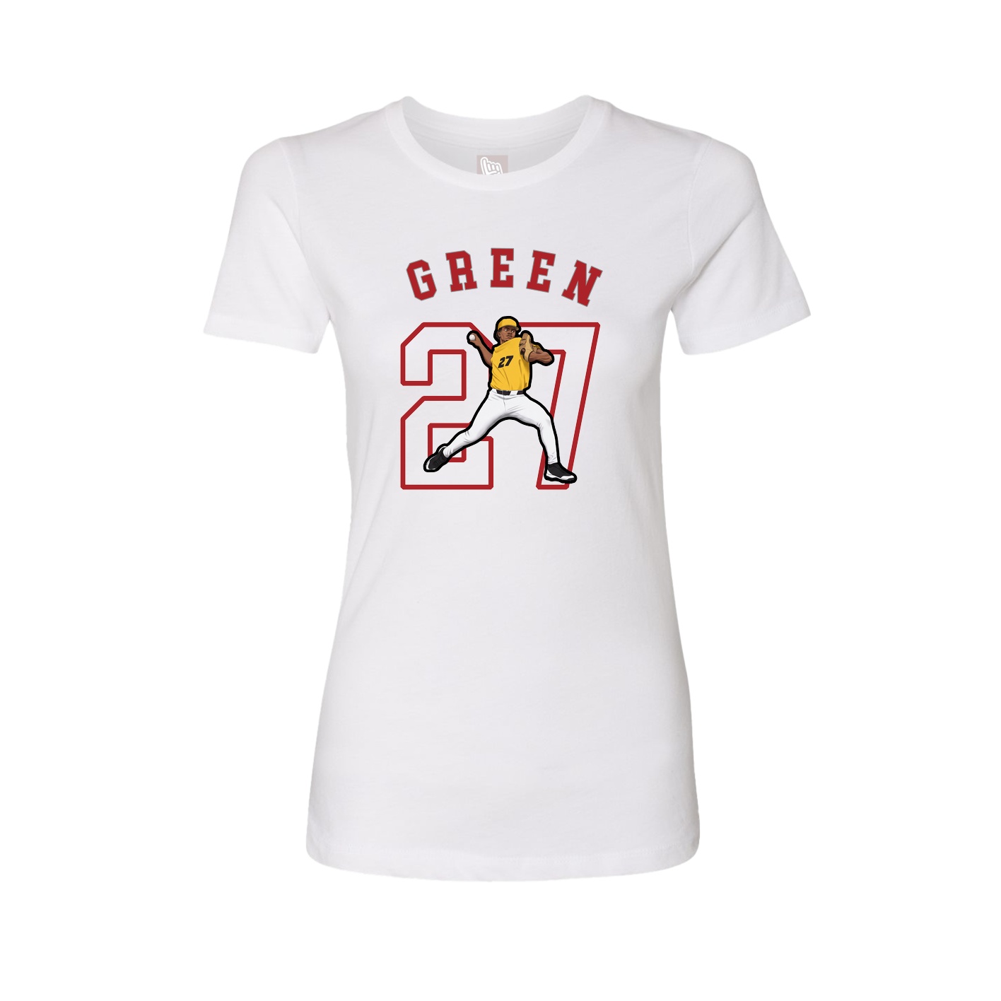 Fitted Women's Tee — Shirsey Arch in White