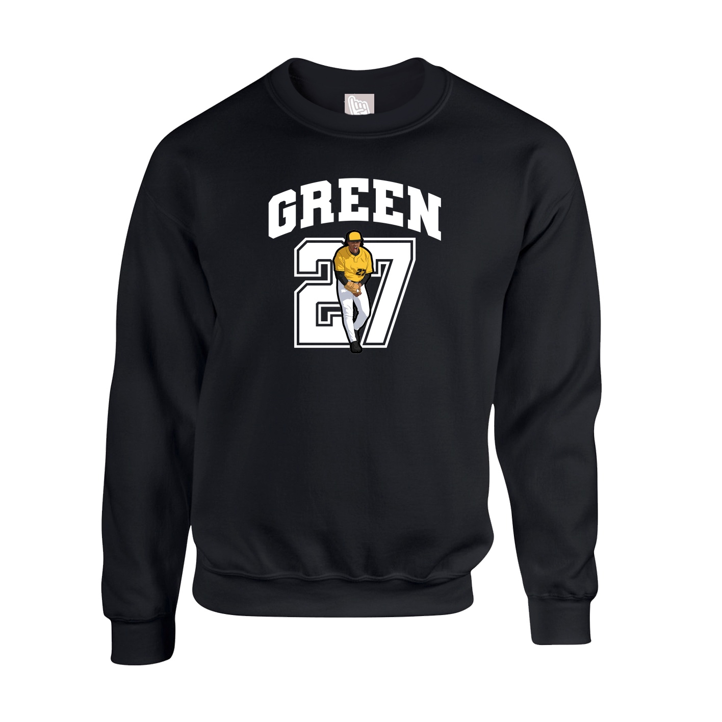Fleece Crew — Number in Black