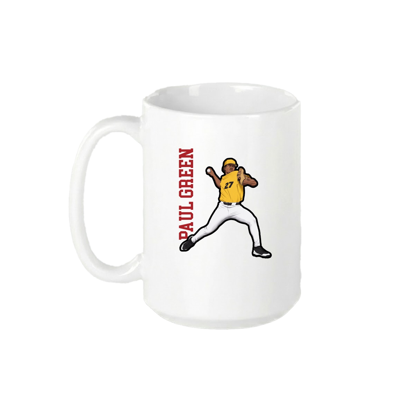 15oz Coffee Mug — Name Vertical in White