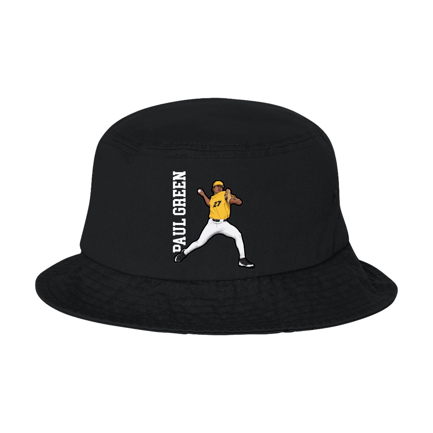 Bucket Cap — Name Vertical in Black