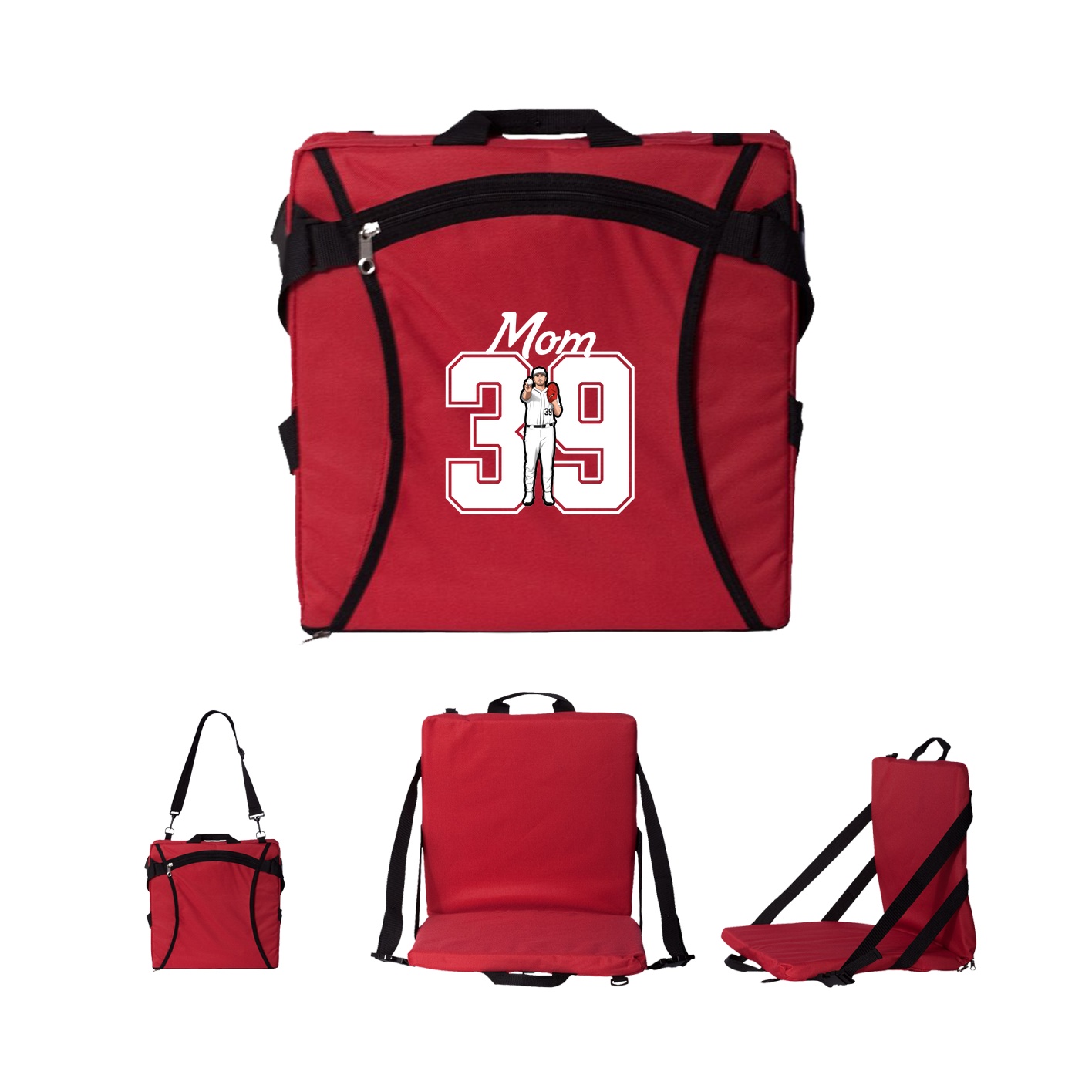 Folding Stadium Seat — Mothers Day Shirsey in Red