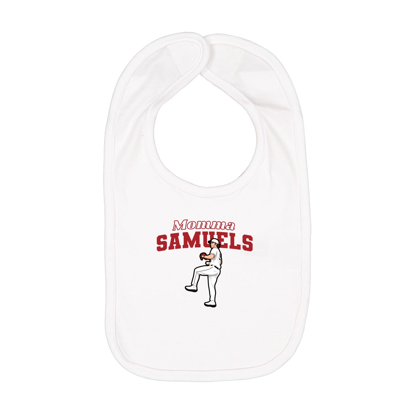 Infant Bib — Mothers Day Block in White