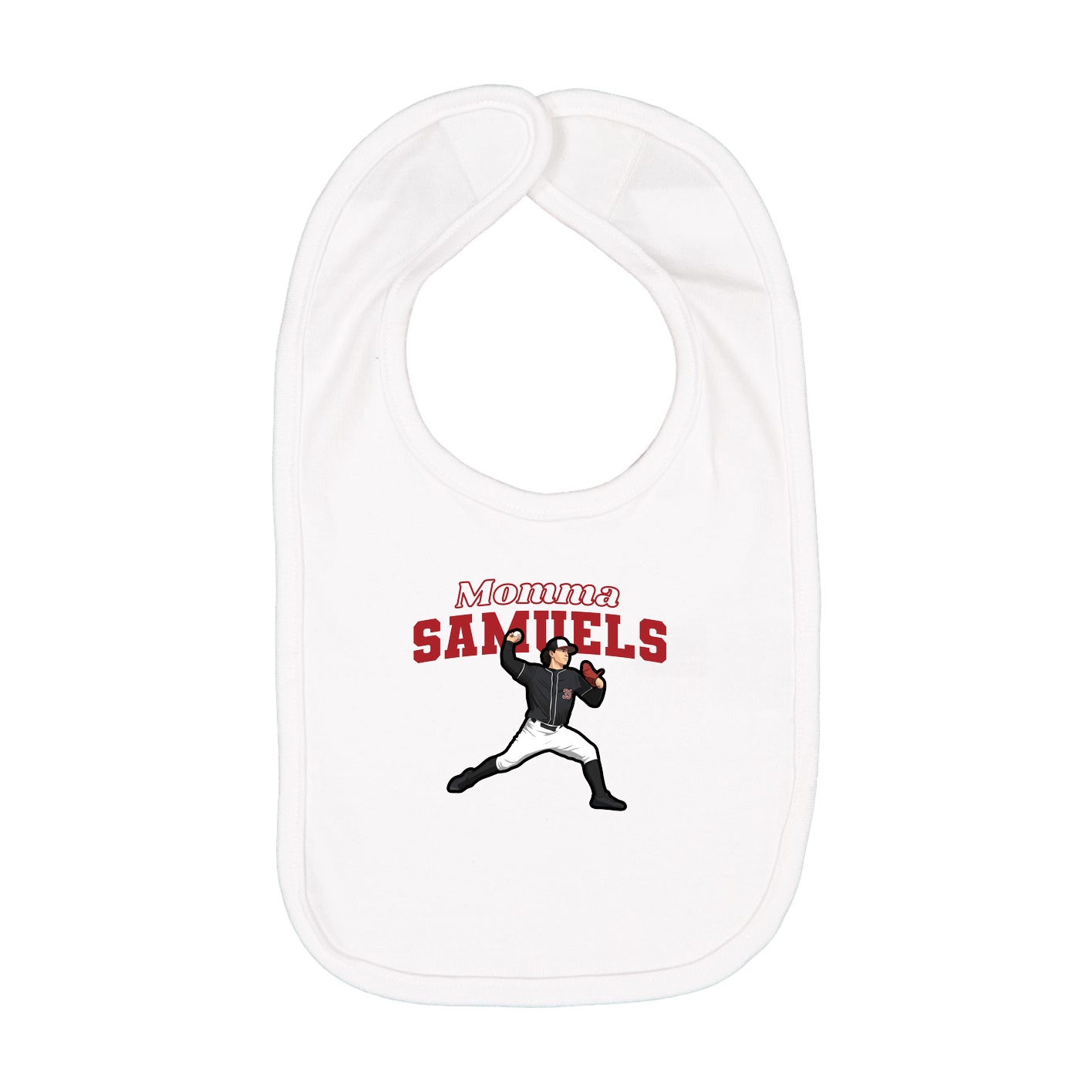 Infant Bib — Mothers Day Block in White
