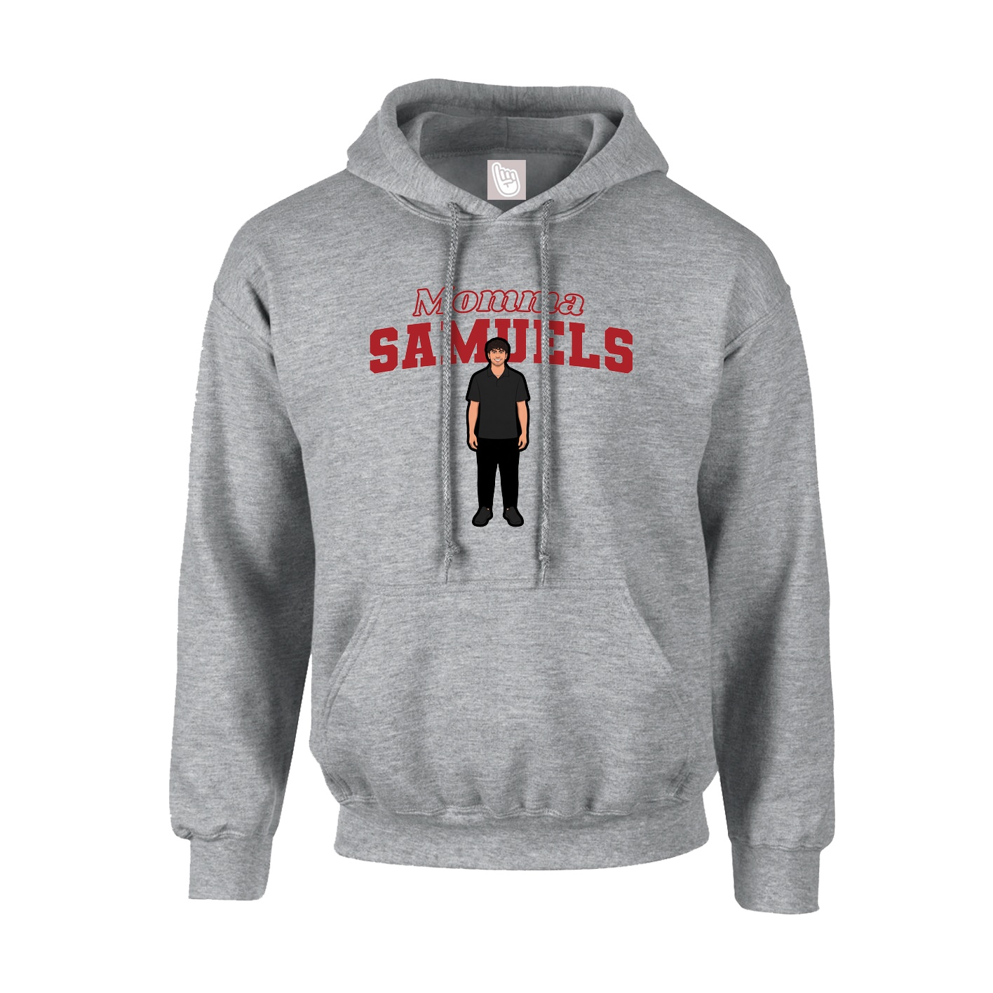 Youth Hoodie — Mothers Day Block in Grey